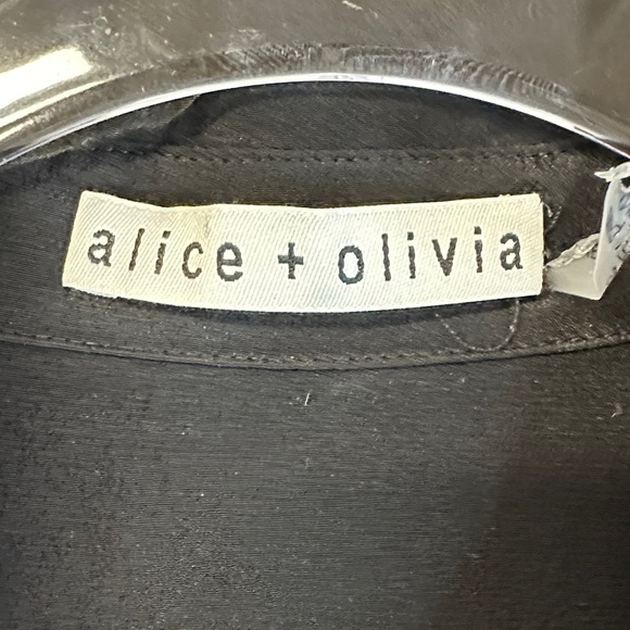 Alice + Olivia Willa Floral Print Silk Placket Blouse Top Size L - Picture 3 of 9